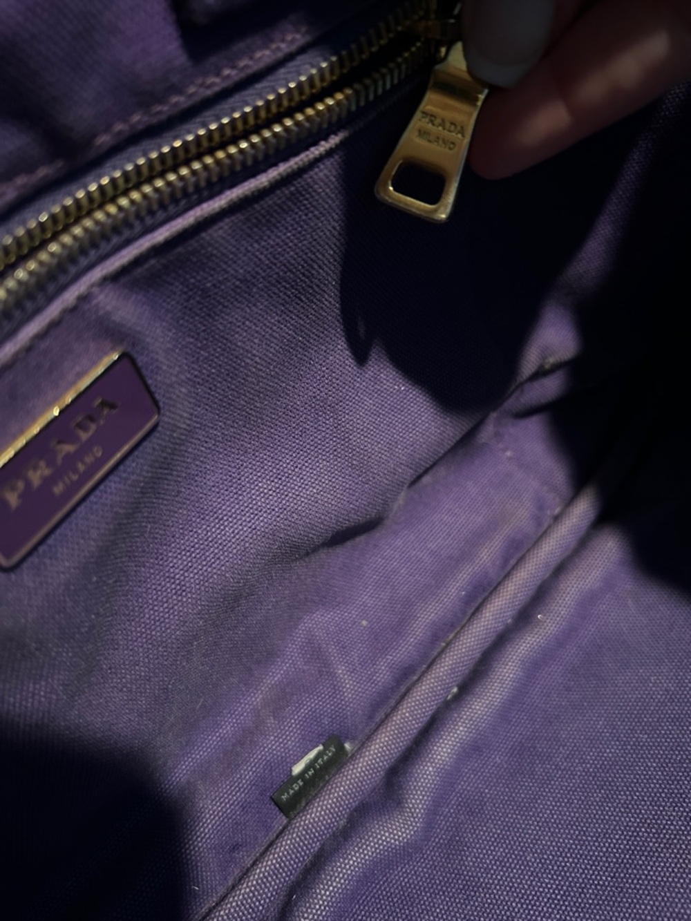 Prada Hemp Bag Large Denim Purple - Picture 11 of 12